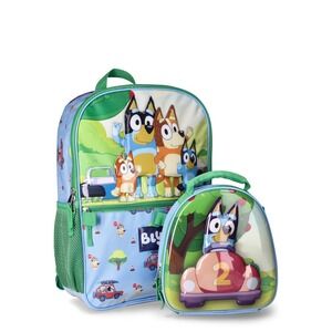 BBC Bluey Family Trip Kids 17" Laptop Backpack 2-Piece Set with Lunch Bag